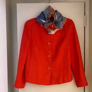 Talbots Vibrant Orange Linen Blazer